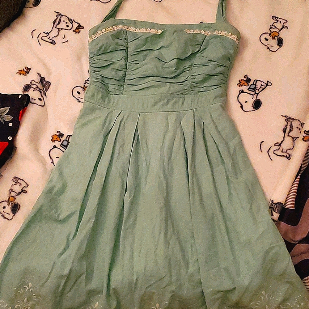 Teal halter top dress